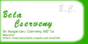 bela cserveny business card